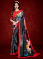 Crape Multi Colour Party Wear Digital Abstract Printed Saree